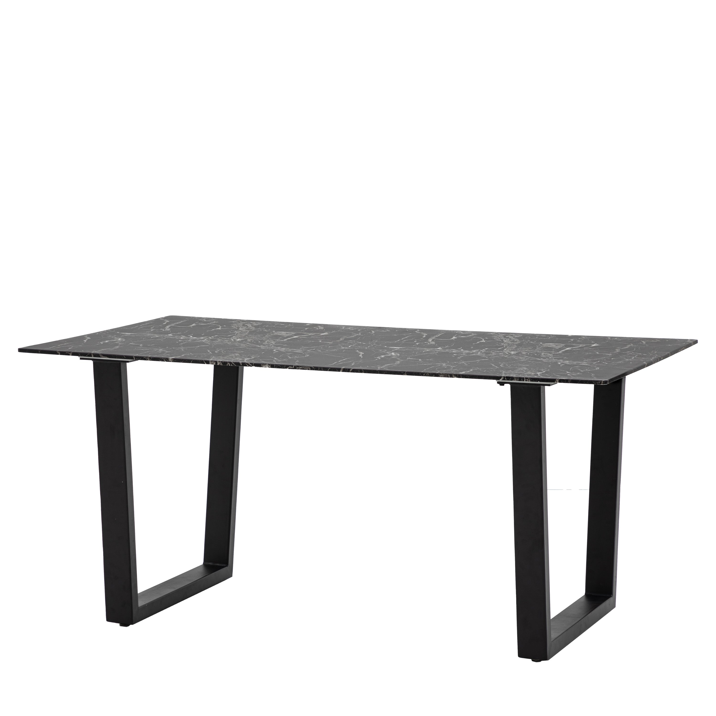 Ari Black Marble Rectangle Dining Table | 6 Seater